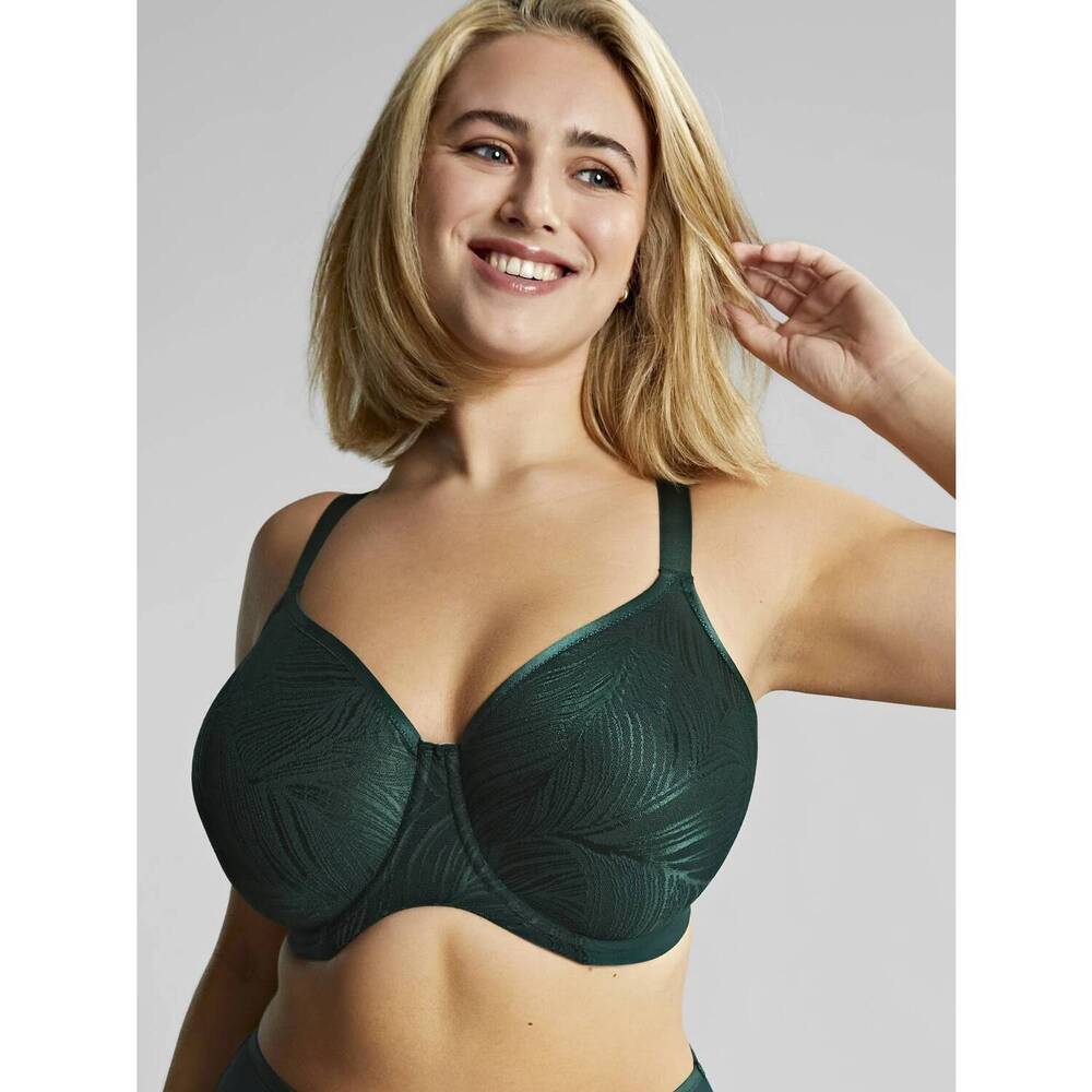 NEW SCULPTRESSE illuminate non-padded underwire fashion bra in dark green